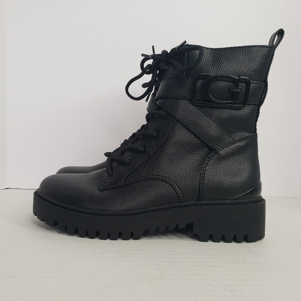 NWOB GUESS Women's Orana Combat Booties Black - Size 7.5M